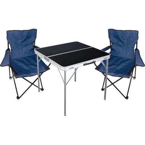3-teiliges Campingmöbel Set Schwarz - Blau-MMC330883B+2xMPO2431 (1/5)