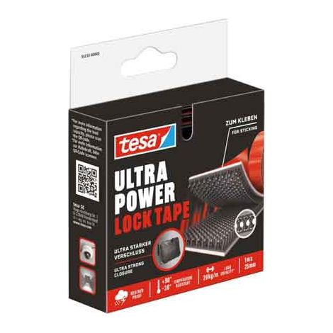 NASTRO A STRAPPO 'ULTRA POWER LOCK' TESA 25 mm x 5 cm, Portata 2 Kg - Conf. 2 pezzi - TESA