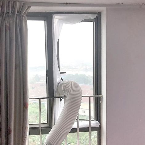 Tuyau d'évacuation pour climatiseur mobile - A98 - Télescopique 60–300 cm - Flexible et durable - Raccord tournant encliquetable (1/4)