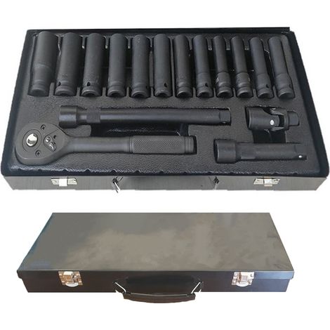 Kit Chiavi a Bussola 1/2 Cricchetto Reversibile 16PZ Bussole Profonde Prolunga (1/5)