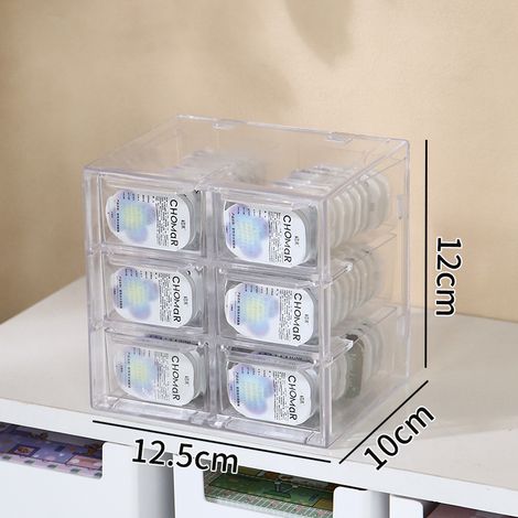 Boîte Rangement Lentilles – 6 Compartiments – Anti-Poussière – Pour Bijoux/Bureau – Transparente (1/5)
