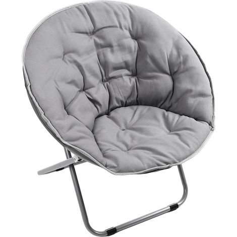 Klappsessel, weicher und robuster Bezug, ideal für Wohn- und Schlafzimmer, Strandgrau (1/5)