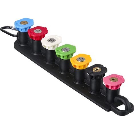 Juego de boquillas para máquina de chorro de arena, incluye soporte para boquillas, 7 boquillas, conector rápido de 1/4 de pulgada, 4000 PSI (1/5)