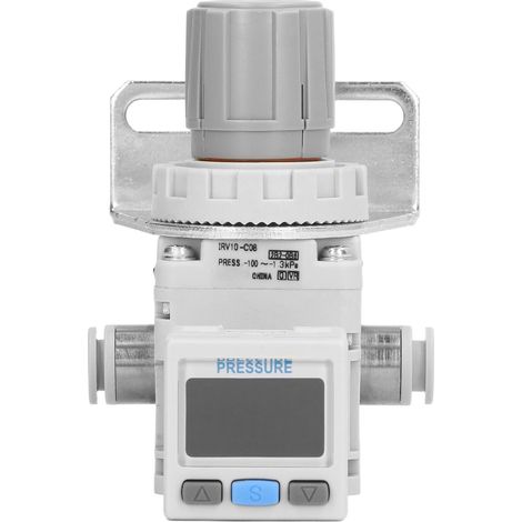 Régulateur de pression d'air compact avec support, manomètre digital et vanne à vide pneumatique 8mm 5/16po (1/5)