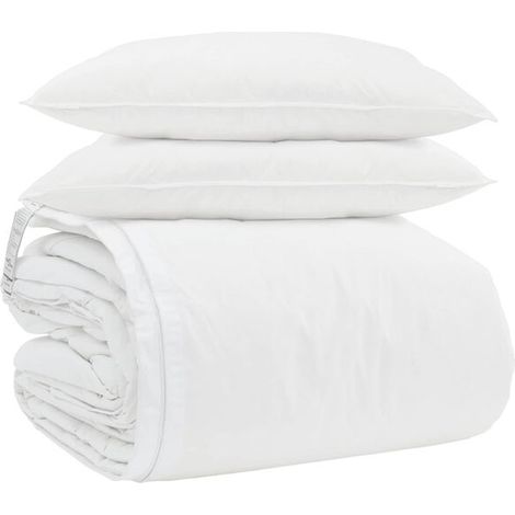 Ensemble trois pièces housse de couette et taie d'oreiller en duvet de canard blanc (1/5)