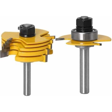 8-mm-Fräser-Set, 3 verstellbare Flügel, Rillenfräser, Holzbearbeitung, Fräser, Bohrer, Tischler-Fräser, T-Form mit 6 Schneidklingen, 1,8 mm, 2,5 mm, 3 mm, 4 mm, 5 mm, 6,35 mm