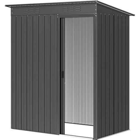 Metall-Gartenhaus mit Belüftung und Schiebetür, 159 x 106 x 181 cm, Anthrazitgrau (1/5)