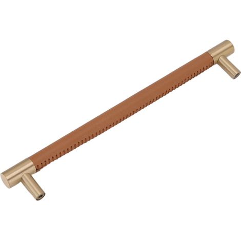 Poignée de meuble, tringle à vêtements avec entraxe 224 mm, cuir (1/5)