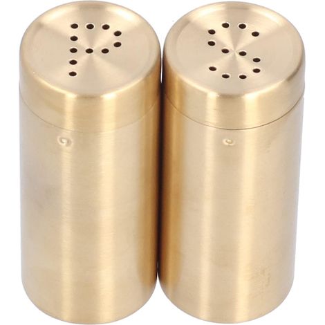 Stainless Steel Pot, Set of 2 Seasoning Containers with Decorative Design for Kitchen Storage, 2 Pieces Salt and Shaker (1/5)