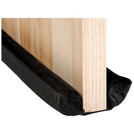 Moustiquaire de porte avec déflecteur de vent, en velours, réglable à 90 cm moustiquaire de porte avec déflecteur de vent, joint d'étanchéité pour le bas de la porte, convient pour une utilisation in (1/5)