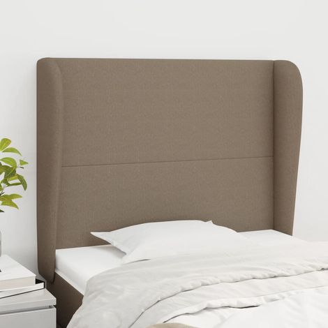 Kopfteil mit Ohren Taupe 93x23x118/128 cm Stoff (1/5)