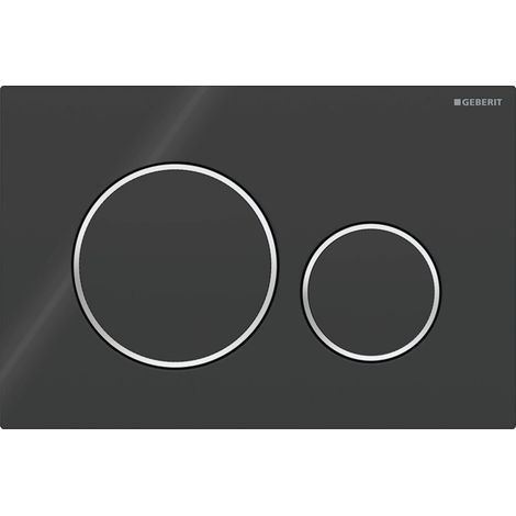 Plaque de commande WC Geberit Sigma20 – 2-Mengen-Spülung – Finition noir et chrome brillant – Dimensions 24,6 x 16,4 cm (1/4)