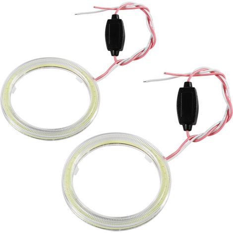 COB Angel Eyes Scheinwerfer, Angel Eyes Scheinwerfer, 1 Paar Halo-Ringe Auto Angel Eye COB Chips Scheinwerfer DRL LED für Auto Motorrad (70mm).