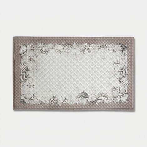 Tappeto bagno in velluto trapuntato antiscivolo Elba - Beige (1/2)