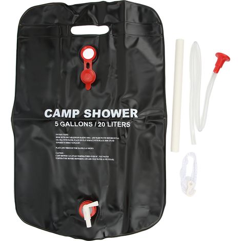 Sac de douche solaire 20L épaissi, économique, écologique, portable pour camping en plein air. (1/5)
