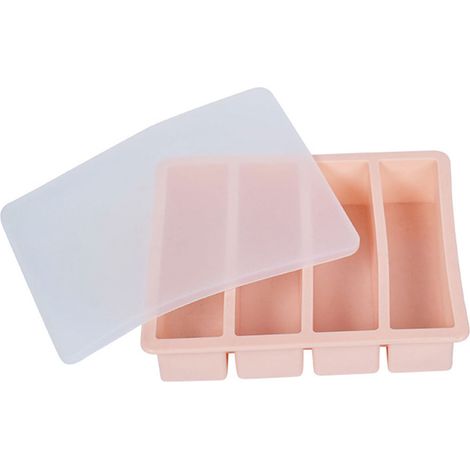 Eiswürfelform aus Silikon mit abnehmbarem Deckel, wiederverwendbar, BPA-frei, geeignet für Bars und Haushalte.