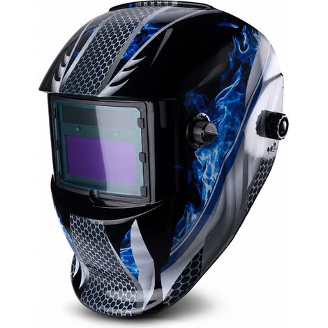 Solar-Schweißhelm mit automatischer Verdunkelung Blau Flamme (1/5)