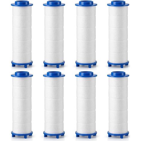 Lot de 8 cartouches filtrantes de rechange pour douchette à main, filtre en coton PP, filtre pour pommeau de douche, filtre pour pommeau de douche, filtre pour eau purifiée et plus douce, filtre en (1/5)