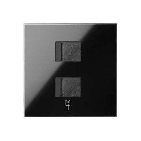 SIMON 100 - Tapa voz y datos plana CG para 2 RJ45 2M negro brillo 10000006-138 (1/2)