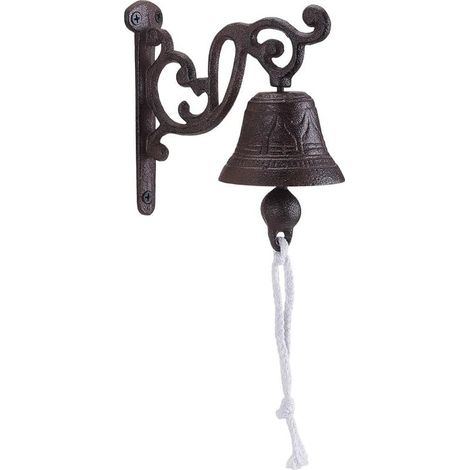 Cloche de dîner en fonte vintage, à fixer au mur extérieur, pour porte d'entrée jardin et maison, décoration sonore légère (1/5)