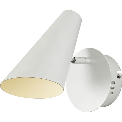 Goeco Applique Murale Minimaliste Blanche, E27, Design Moderne pour Chambre, Salon, Couloir, 21x12x21cm, Ampoule Non Incluse (1/5)