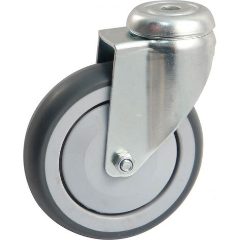 Rueda giratoria con placa redonda AVL - Rueda de goma Ø 125 - Capacidad de carga 100 kg - 550883O