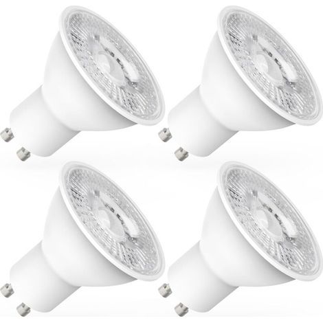 GU10 LED Bulbs, 5W equivalent to 60W, 600lm, Cool White 6000K, 120° Wide Beam Angle, LED Spot Bulbs, Pack of 4 [Energy Class E] (1/4)