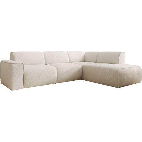 Selsey Bouvi – Ecksofa mit seitlicher Rückenlehne an der Ottomane, rechts, creme, Bouclé (1/5)