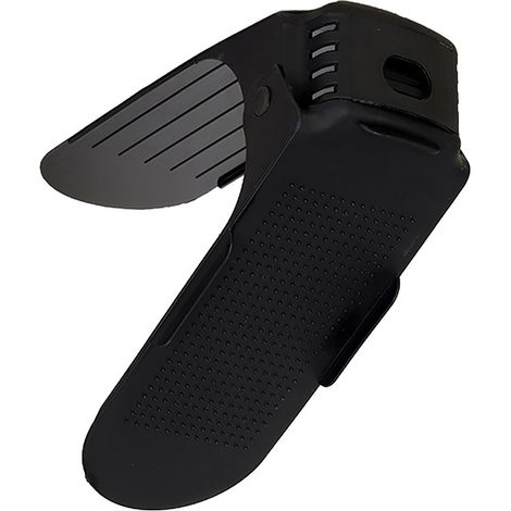 10 Stück 3-fach verstellbare Schuhablagen aus Kunststoff, verdickt, doppellagig, innovative DIY-Schuhhalterung, schwarz (1/5)