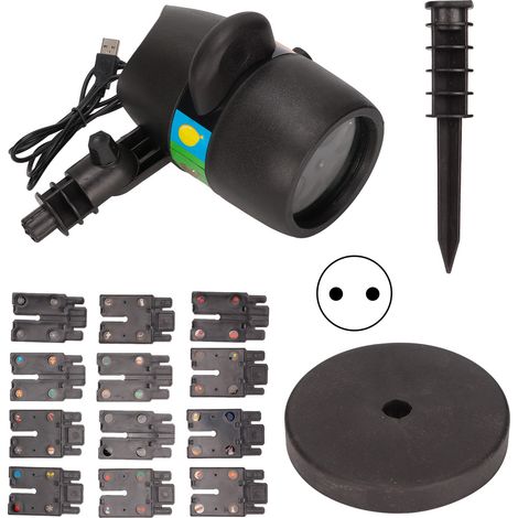 Projecteur Lumière Paysage 12 Motifs IP65 Étanche pour Fête Noël Mariage, 100‑240V EU Plug (1/5)