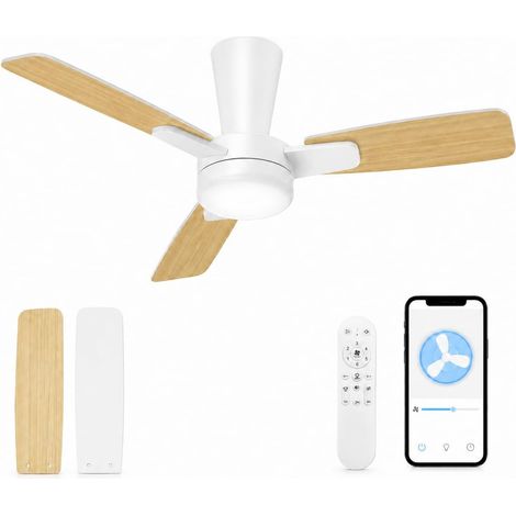106cm Intelligent Ventilateur Plafond avec Lumière Silencieux, Compatible avec Google Home Alexa et App, Plafonnier Ventilateur avec Telecommande pour Chambre Salon, Moteur DC Réversible (1/5)