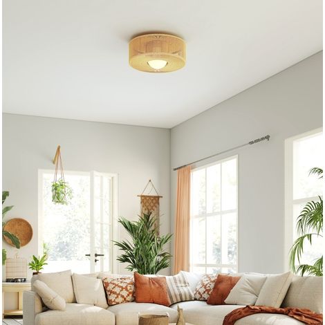Lampada da soffitto Boho 32x32x18 cm, paralume in corda di canapa, luce G9 LED, metallo, multicolore (1/5)