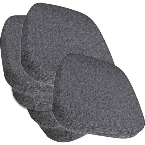 6 Coussin de Chaise, Antidérapant, Housse Lin, Mousse Haute Densité, Intérieur Bureau