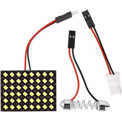 Panneau LED T10 pour voiture, lumière blanche, lampe de lecture universelle pour coffre, plafonnier, ampoule 48/24/12 SMD, 12 V, 5050/3030, intérieur automobile (1/5)