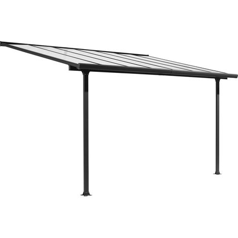 Toit terrasse Habrita TT3030AL+RT aluminium gris anthracite 9,21m2 avec rideau d'ombrage extensible (1/5)