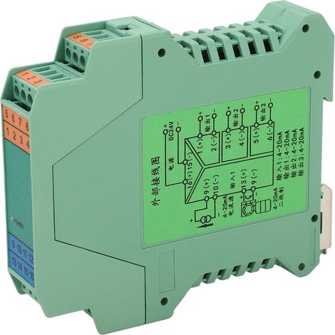 Isolateur de signal CC 4 à 20 mA, 1 entrée, 3 sorties, émetteur d'isolation de signal de courant à forte immunité aux interférences, 24 V CC (1/5)