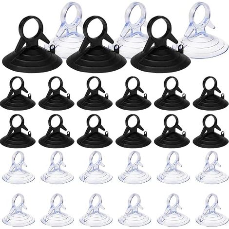 60 Pièces Ventouse pare Soleil, 45mm Ventouse Sans Crochets Ventouse, PVC Ventouses Mini Ventouse Transparente et Noire Ventouse (1/5)