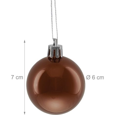 Lotto di 50 palline di Natale lucide e lisce in plastica rossa decorazione albero 130017180