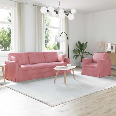 Juego de Sofá 2 pcs Rosa 228 x 78 x 80 cm Terciopelo