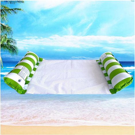 Matelas flottant gonflable en PVC avec dossier pliable, lit flottant rayé pour une personne