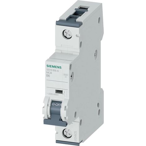 SIEMENS 5SY6 - INTERRUPTOR AUTOMÁTICO 70 6KA CURVA-B 1 POLO 6A
