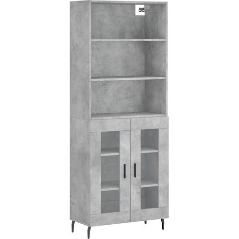 Buffet credenza cassettiera armadio mobile contenitore organizer cucina soggiorno salotto alto 69,5 x 34 x 180 cm legno ingegnerizzato grigio 020034557