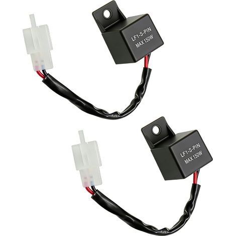 2 Piezas Relé Intermitente LED 12V 2 Pines, Relé Intermitente para Motocicleta, Relé LF1-S-PIN 0.1W-150W, Anti Hiper Intermitente, Plug and Play Impermeable para Señal de Dirección de Coche Moto Scoot (1/5)