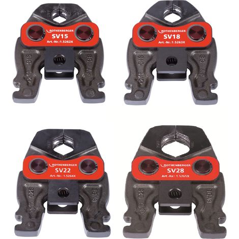 ROTHENBERGER Set ganasce a pressione, Compact, SV, 15-18-22-28mm - 1000002800