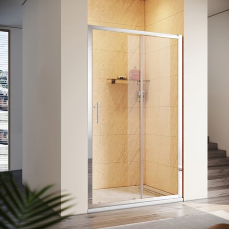 SONNI Duschkabine 130cm ESG Schiebetür Nischentür Eckdusche Duschabtrennung Dusche (1/5)