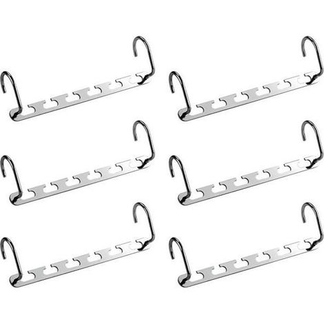 Cintre Magique en Métal Inox - Cintre Multiple - Gain de Place - 2 Crochets Amovibles - Pour Vêtements Suspendus (1/4)