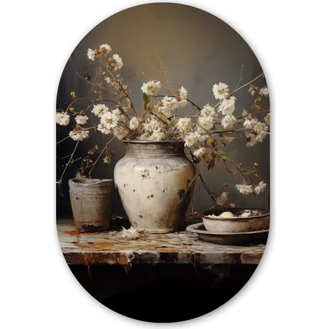 CERCHIO DA PARETE Natura morta - Fiori - Bouquet - Vaso - Vino 40x60 cm (1/3)