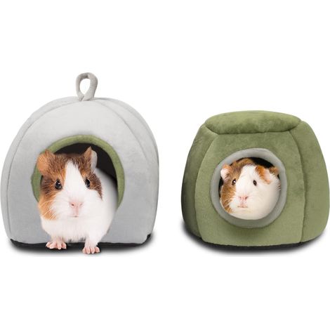 Paquete de 2 camas para cobayas: accesorios lavables para jaulas de cobayas, camas y escondites para animales pequeños, adecuados para cobayas, chinchillas, hámsteres y erizos.