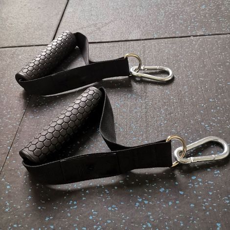 Paire de bandes de résistance, poignées, accessoires pour machine à câbles, poignées en TPR, barre de traction, poignées pour salle de sport à domicile (1/5)