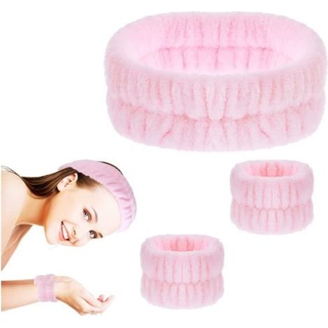 Ensemble de bandeaux de spa - Microfibre polaire - Réglables - Absorbants - Doux et moelleux (1/4)